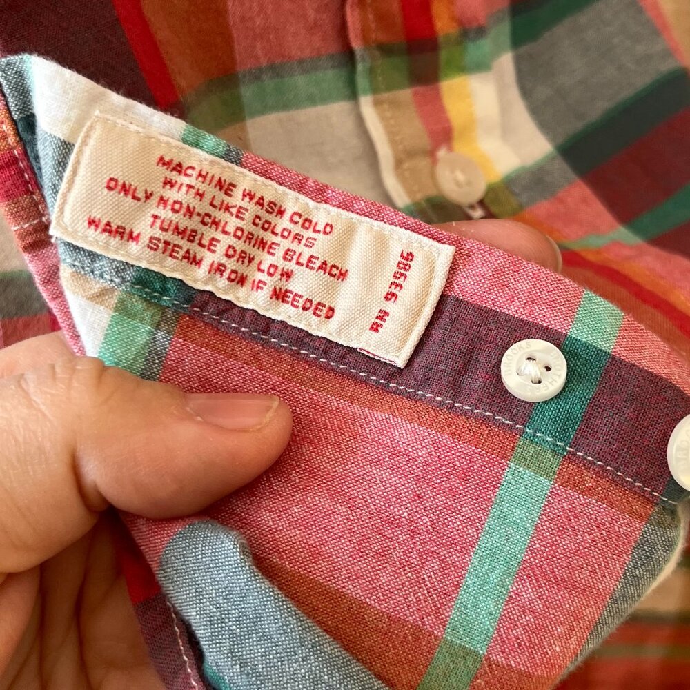 Brooks Brothers Sz L Red Fleece Plaid Button Down Shirt‎ Chest Pocket - Picture 6 of 8